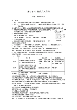 人教版九年级化学上册第七单元燃烧及其利用教案.doc