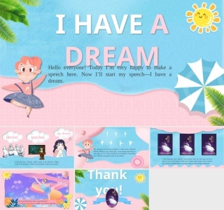 小学生英文演讲PPT我的梦想I Have a Dream可打印模板.pptx