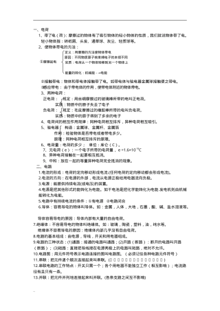 初中物理电学知识点汇总（人教版含公式图解可打印）.doc