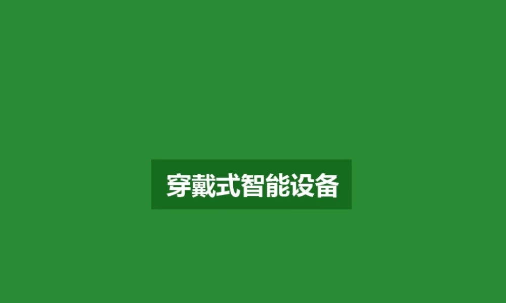 穿戴式设备PPT课件教学课件.ppt