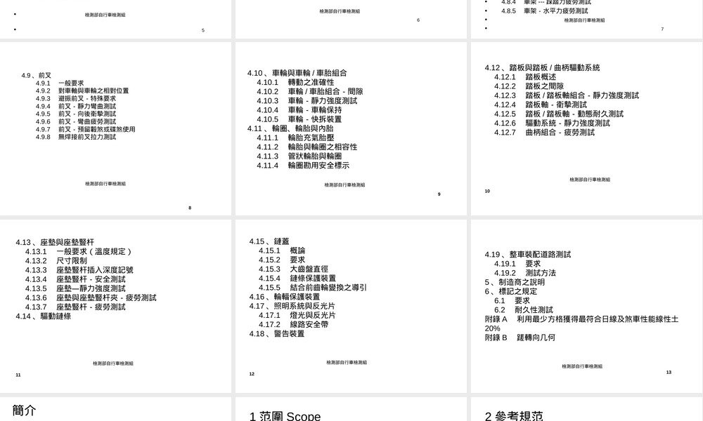 自行车EN14781标准PPT课件.ppt