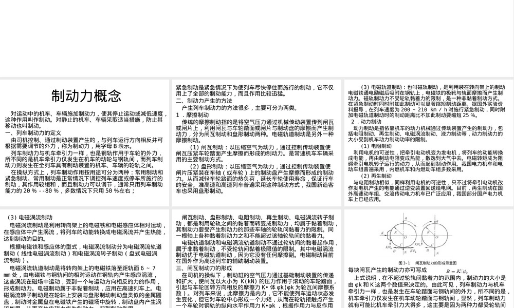 高铁动车组制动原理与制动力PPT课件.pptx