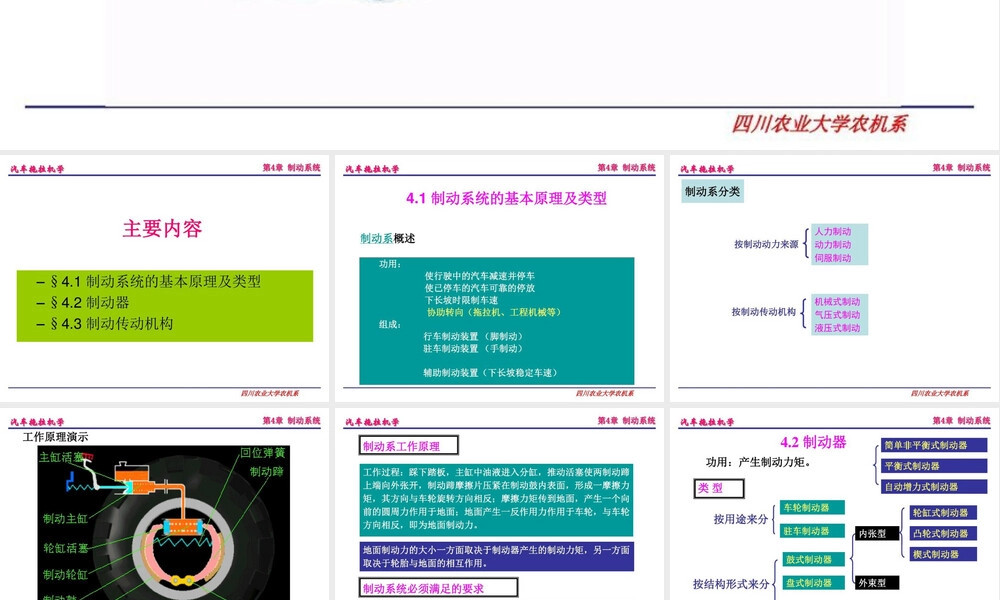 汽车拖拉机学之制动系统40页PPT.ppt