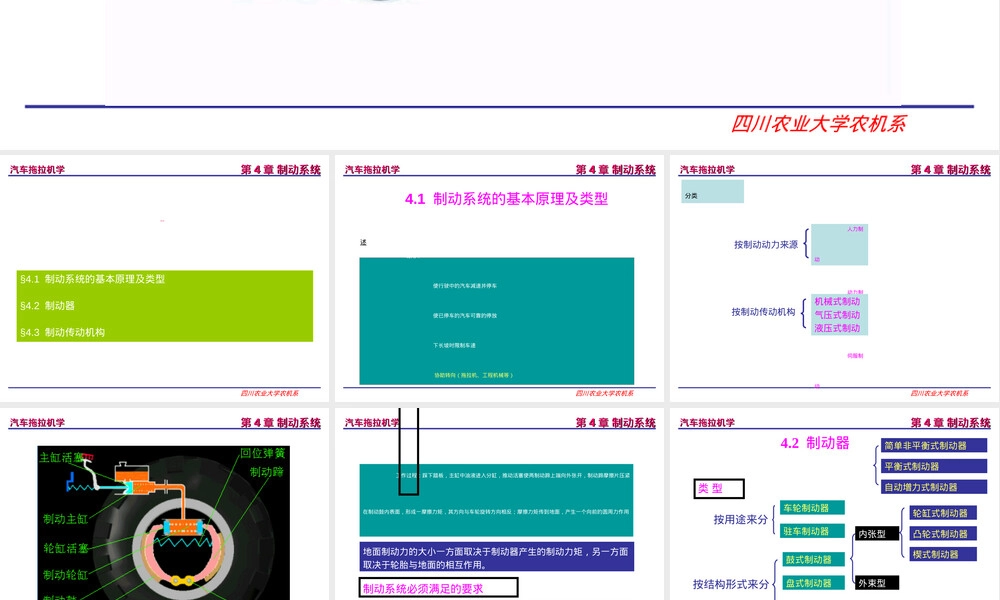 汽车拖拉机制动系统教学PPT课件.ppt
