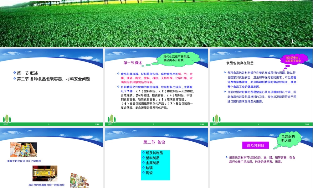 食品包装材料安全性教学PPT课件.ppt