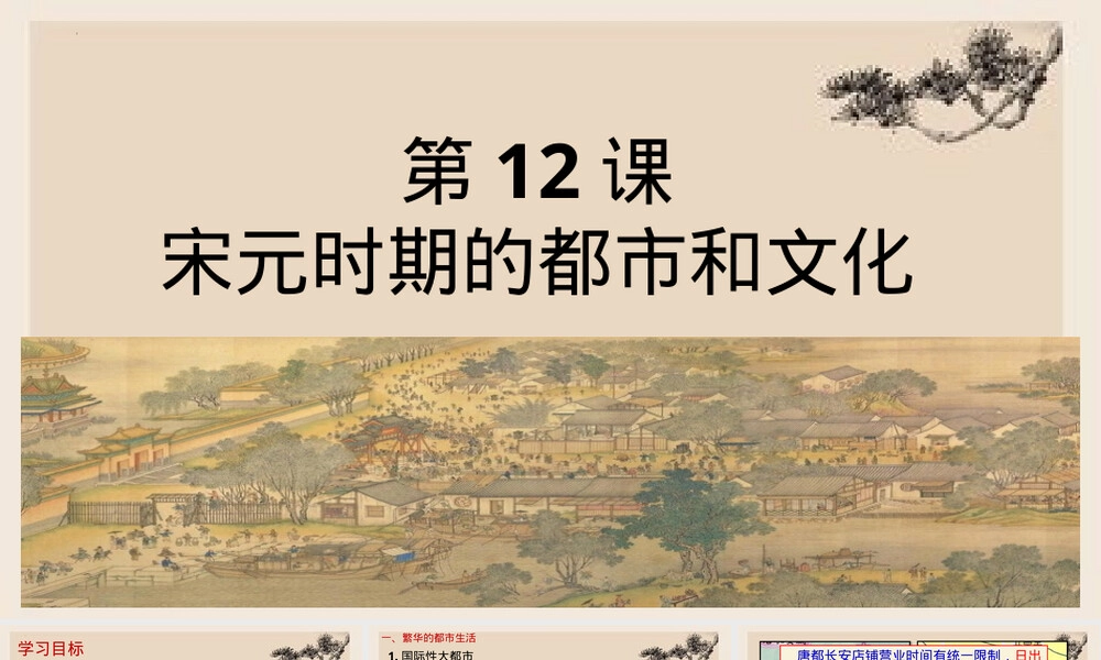 第12课宋元时期的都市和文化教学PPT课件.pptx