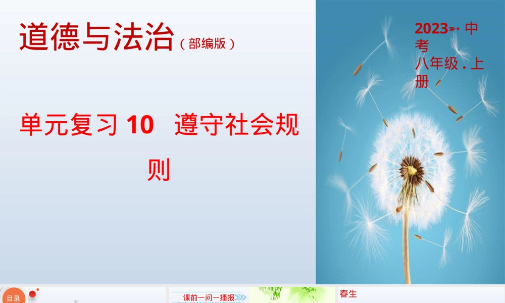 第二单元遵守社会规则八年级道德与法治复习PPT课件.pptx
