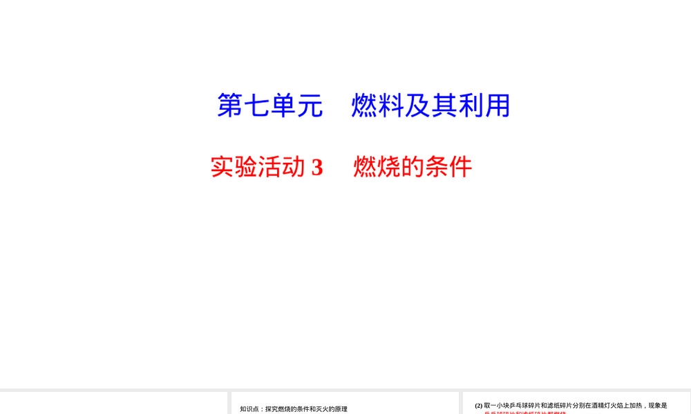 人教版九年级化学上册第七单元燃料及其利用燃烧条件实验教学PPT课件.ppt