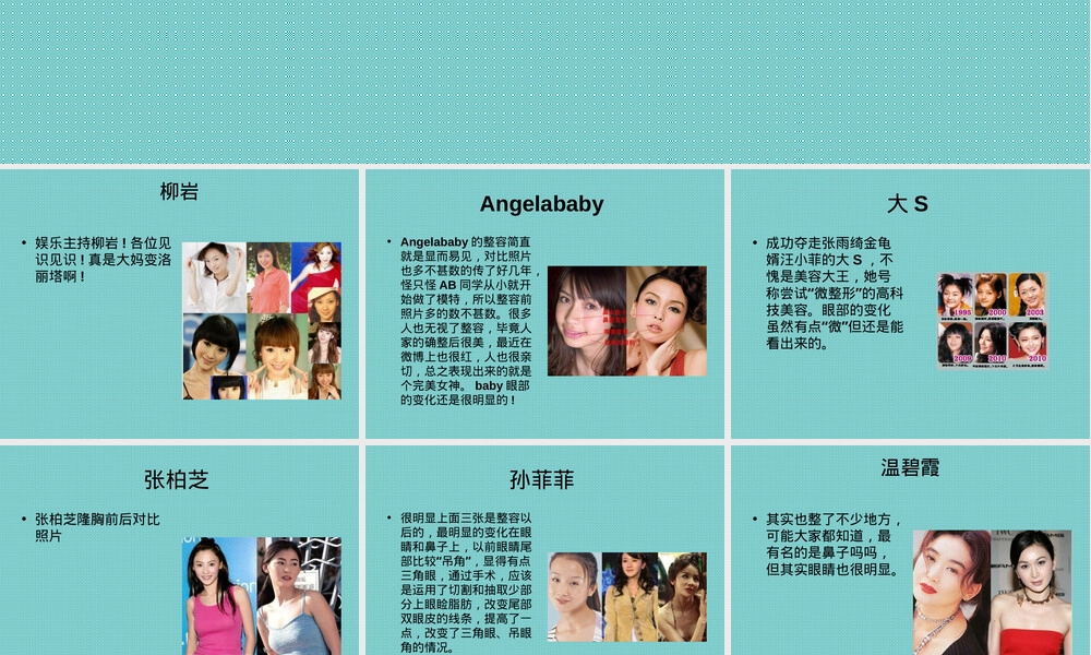 明星整容前后对比PPT课件.ppt