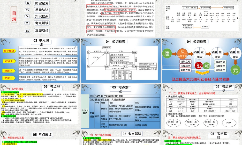 考点06辽宋夏金元时期民族关系与社会变化中考历史复习PPT课件.pptx