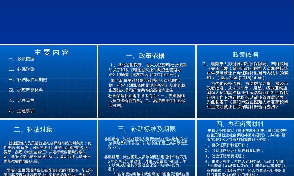 就业困难人员和高校毕业生灵活就业社保补贴PPT课件.ppt