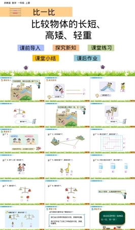 苏教版一年级数学下册比较物体长短高矮轻重教学PPT课件.pptx