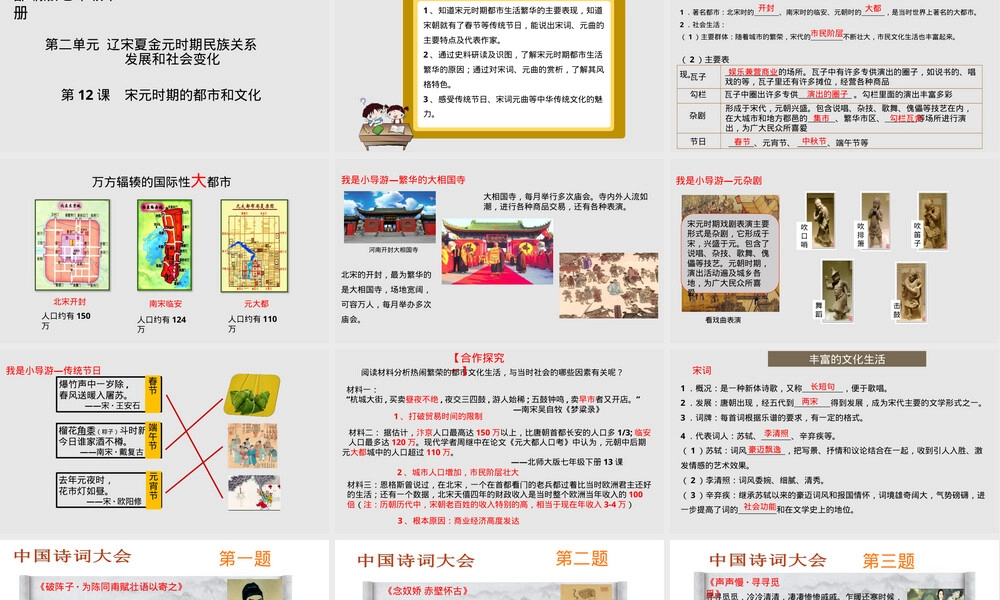 宋元时期都市与文化教学PPT课件.pptx