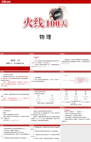 中考物理浮力分析真题复习讲义PPT课件.ppt