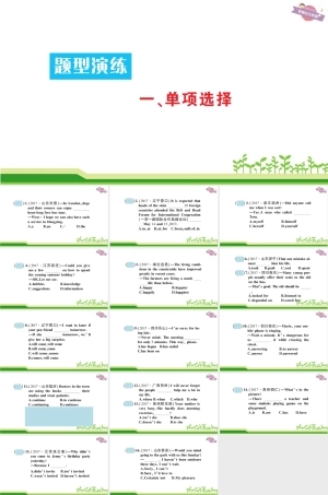 中考英语单项选择题型训练PPT课件.ppt