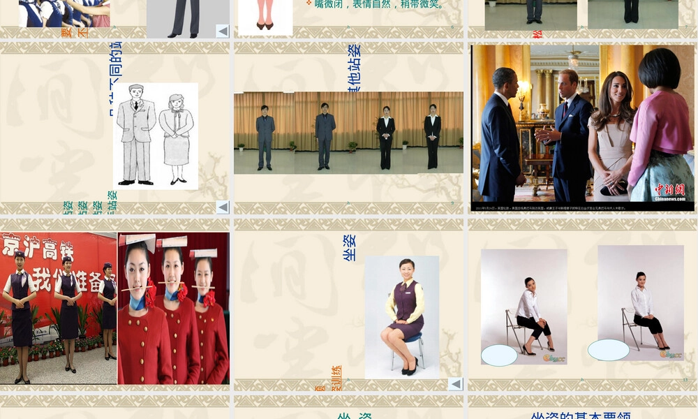 姿态训练PPT课件站姿坐姿行姿蹲姿手势.ppt