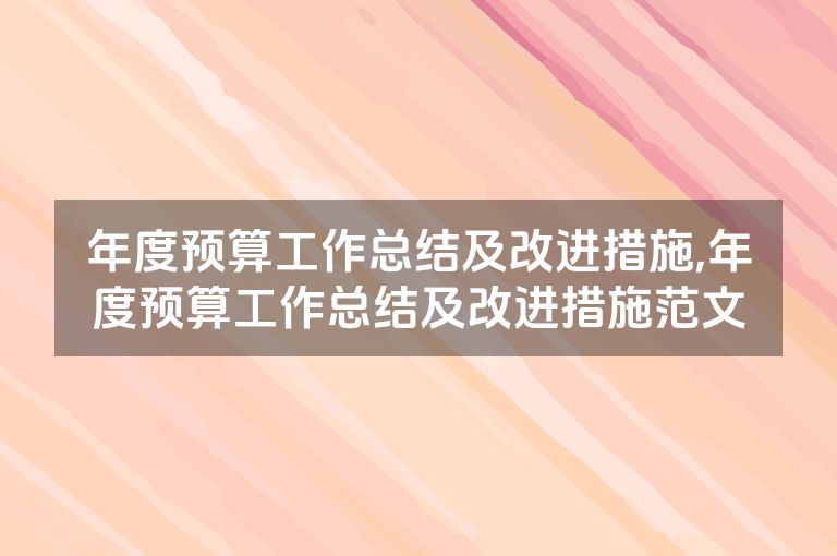 年度预算工作总结及改进措施,年度预算工作总结及改进措施范文