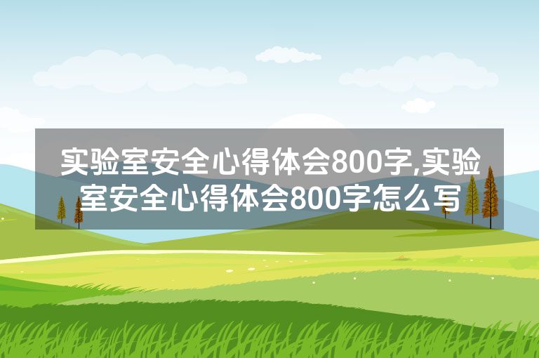 实验室安全心得体会800字,实验室安全心得体会800字怎么写