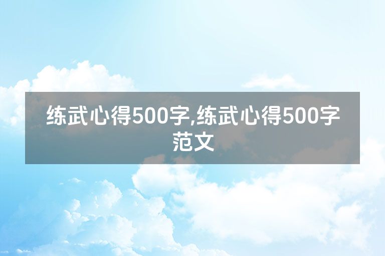 练武心得500字,练武心得500字范文