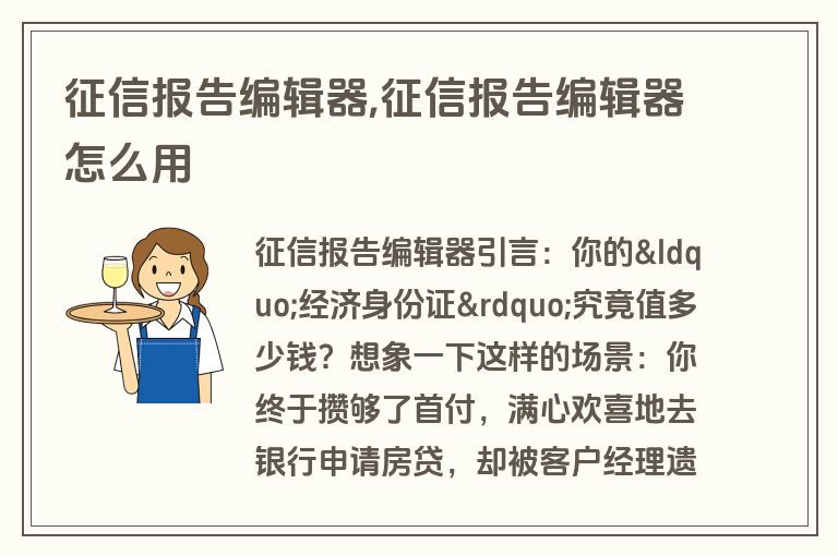 征信报告编辑器,征信报告编辑器怎么用