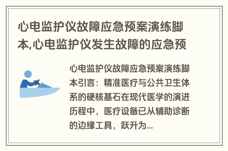 心电监护仪故障应急预案演练脚本,心电监护仪发生故障的应急预案