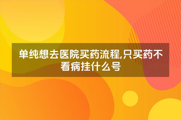 单纯想去医院买药流程,只买药不看病挂什么号
