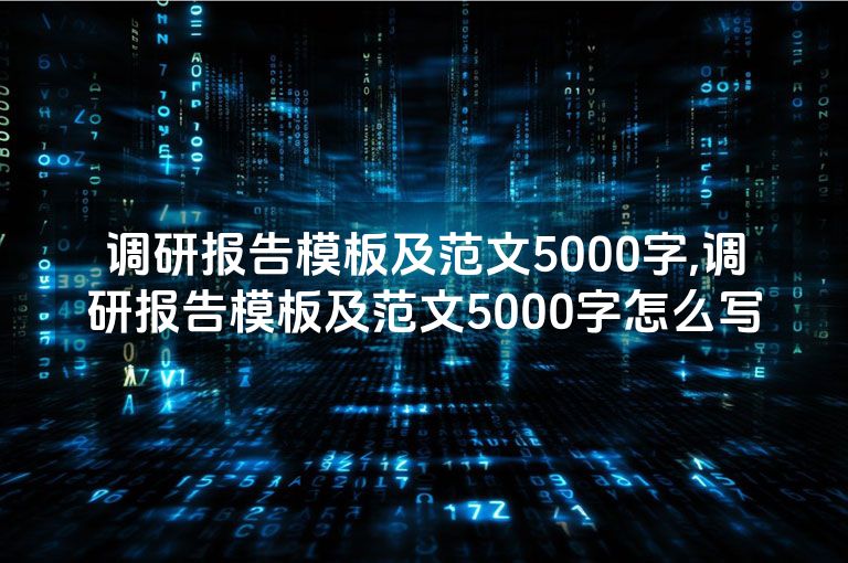 调研报告模板及范文5000字,调研报告模板及范文5000字怎么写