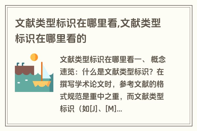 文献类型标识在哪里看,文献类型标识在哪里看的