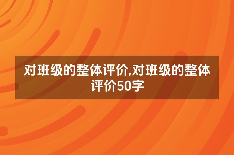 对班级的整体评价,对班级的整体评价50字