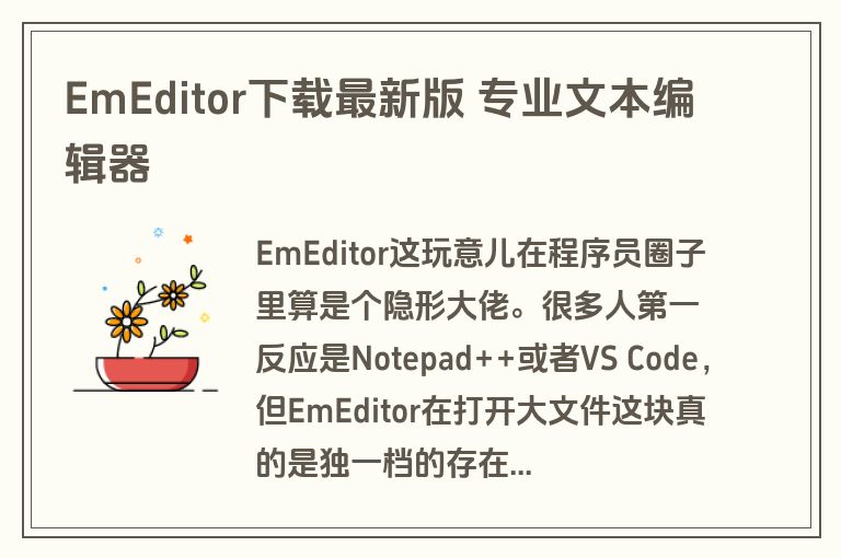 EmEditor下载最新版 专业文本编辑器